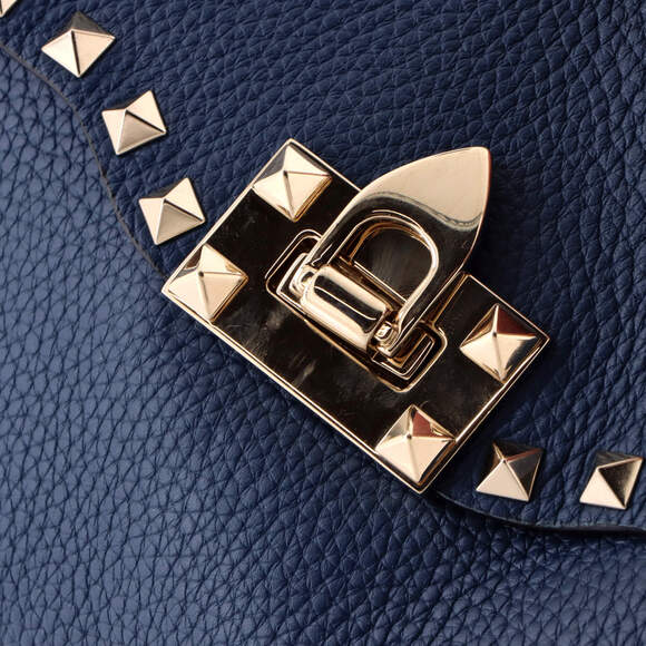 Valentino Garavani Small Rockstud Flip Lock Flap Bag Leather